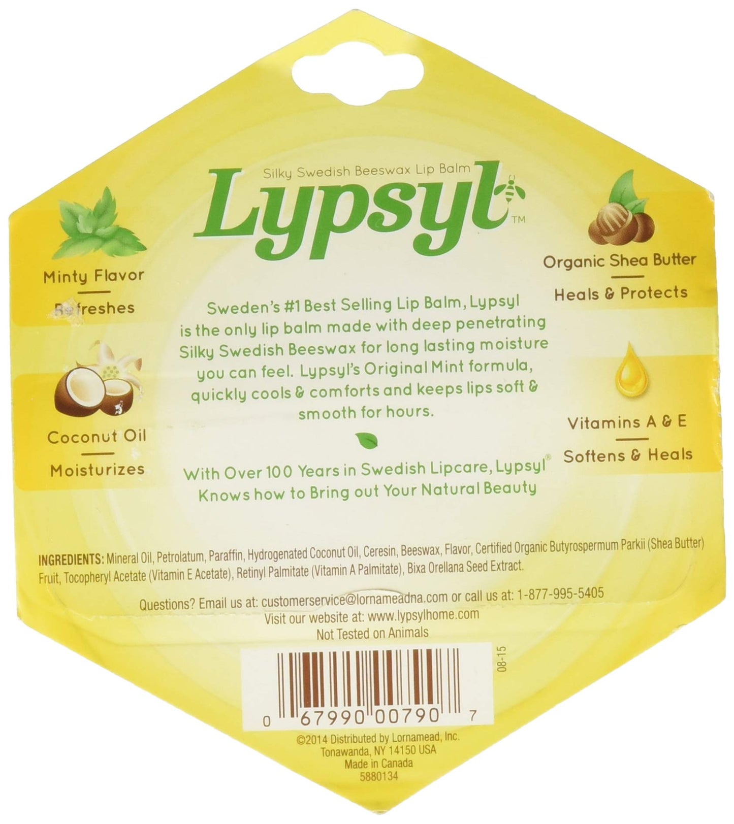 Lypsyl Lypmoisturizer Original 0.1 oz | Pack of 5 | Long-Lasting Lip Moisture