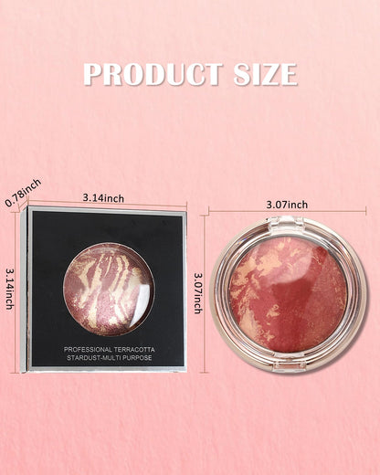 LYSdefeu Baked Blush Peachy Marble Palette – Cruelty-Free Glow Powder