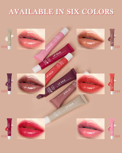 LYSdefeu Butter Tinted Lip Balm Set A — 3 Colors Vanilla Beige Brown Pink Sugar + Clear Jelly Tint