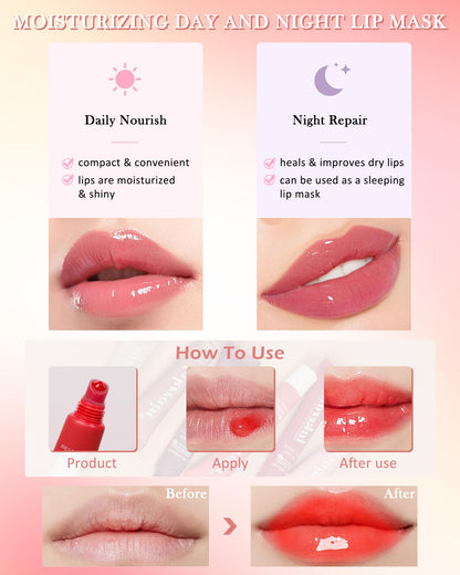 LYSdefeu Butter Tinted Lip Balm Set A — 3 Colors Vanilla Beige Brown Pink Sugar + Clear Jelly Tint