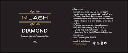 M LASH Diamond Premium Lash Glue – 6-7 Weeks Retention, 1-2s Dry Time, 5ml | Pro Lash Adhesive