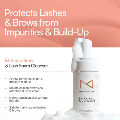 M – Permanent Makeup Brow & Lash Foam Cleanser (60ml) | Gentle PMU Cleaning Solution for Eyelash Extensions