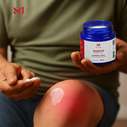 M1 Labs 6000mg Magnesium Topical Cream – Unscented, Fast-Absorbing 4.3 oz for Sleep, Muscles & Neuropathy