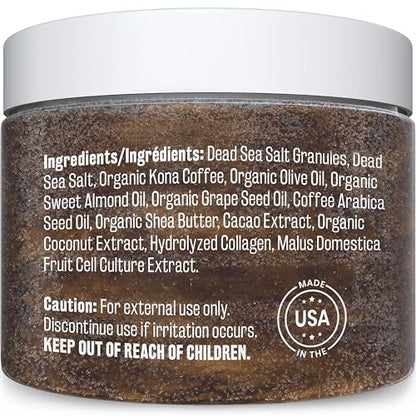 M3 Naturals Arabica Coffee Scrub – Exfoliating Body, Face & Hand Scrub with Collagen (12oz)
