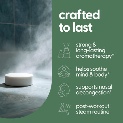 M3 Naturals Eucalyptus Shower Steamers – 14 Individually Wrapped Tablets for Relaxation, Sinus Support & Recovery