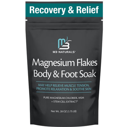 M3 Naturals Magnesium Soak – Fast-Acting Bath Salt with Dead Sea Salt & MSM (Fragrance Free)