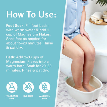 M3 Naturals Magnesium Soak – Fast-Acting Bath Salt with Dead Sea Salt & MSM (Fragrance Free)