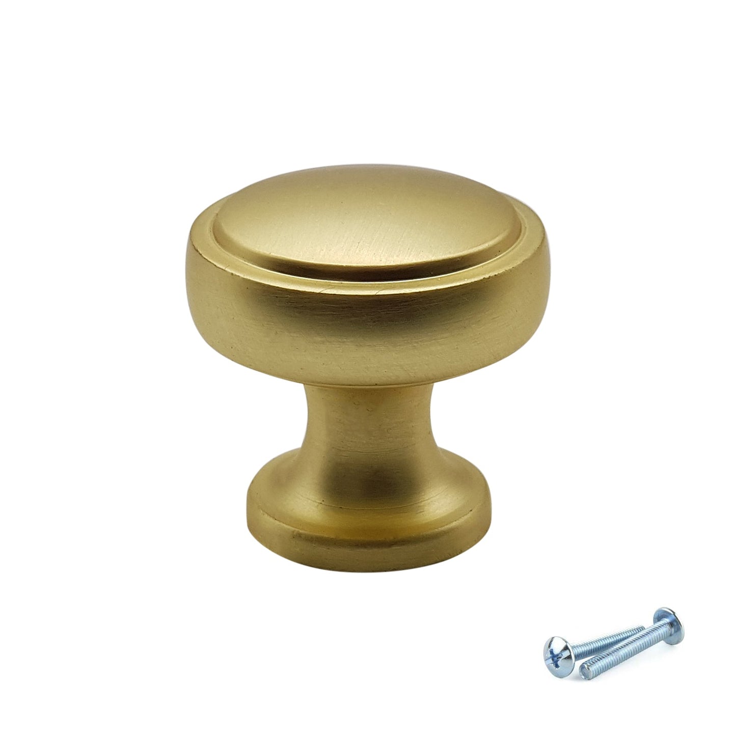 M4TEC Knob Handle Brushed Brass Doors or Cupboards VG7 Series 28mm