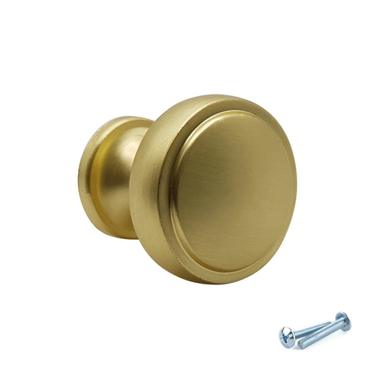 M4TEC Knob Handle Brushed Brass Doors or Cupboards VG7 Series 28mm