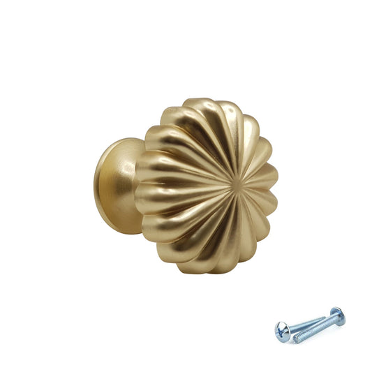 M4TEC Knob Handle Brushed Brass Doors or Cupboards VH3 Series