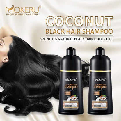Maani MOKERU Professional Argan Coconut Oil Hair Dye Color Shampoo – 5-Minute Black Color, 500 ml