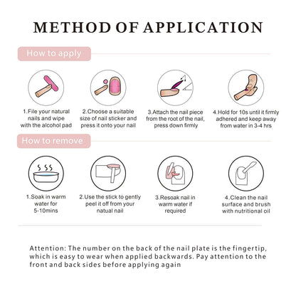 MABKJLF Luxury Press On Nails – Medium Almond, 3D Design, Reusable ABS, Complete Nail Kit