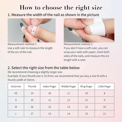 MABKJLF Luxury Press On Nails – Medium Almond, 3D Design, Reusable ABS, Complete Nail Kit