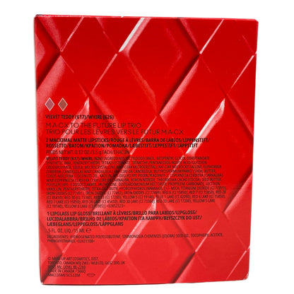 MAC M·A·CX To The Future Lip Trio – Holiday 2025 | 2 MACximal Matte Lipsticks + Clear Lipglass