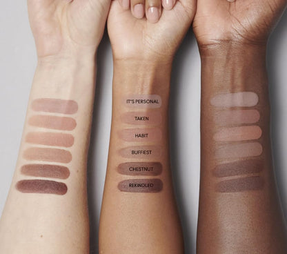 MAC Powder Kiss Liquid Lipcolour 955 Chestnut — Deep Warm Brown, 0.17 oz (5 ml)