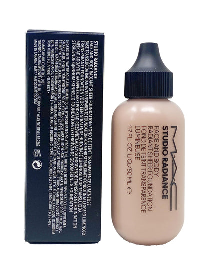 MAC Studio Radiance Foundation W4 – Sheer, Buildable Coverage for Face & Body, Rosy Beige 1.7 oz (50 mL)
