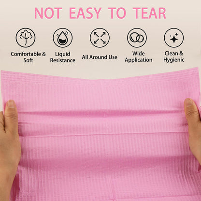 Machine-Ya 80pcs Disposable Nail Mats – Foldable 13x18 Pink Nail Table Covers, Leakproof & Soft