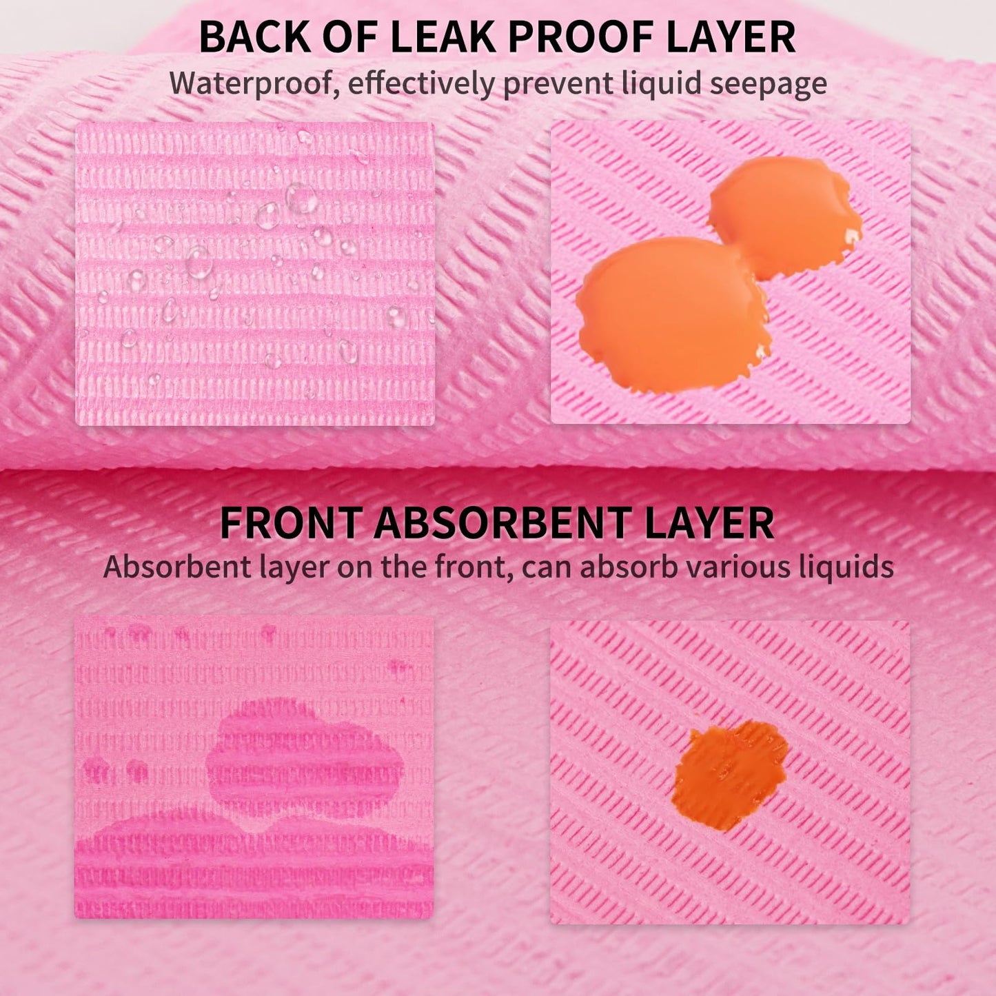 Machine-Ya 80pcs Disposable Nail Mats – Foldable 13x18 Pink Nail Table Covers, Leakproof & Soft