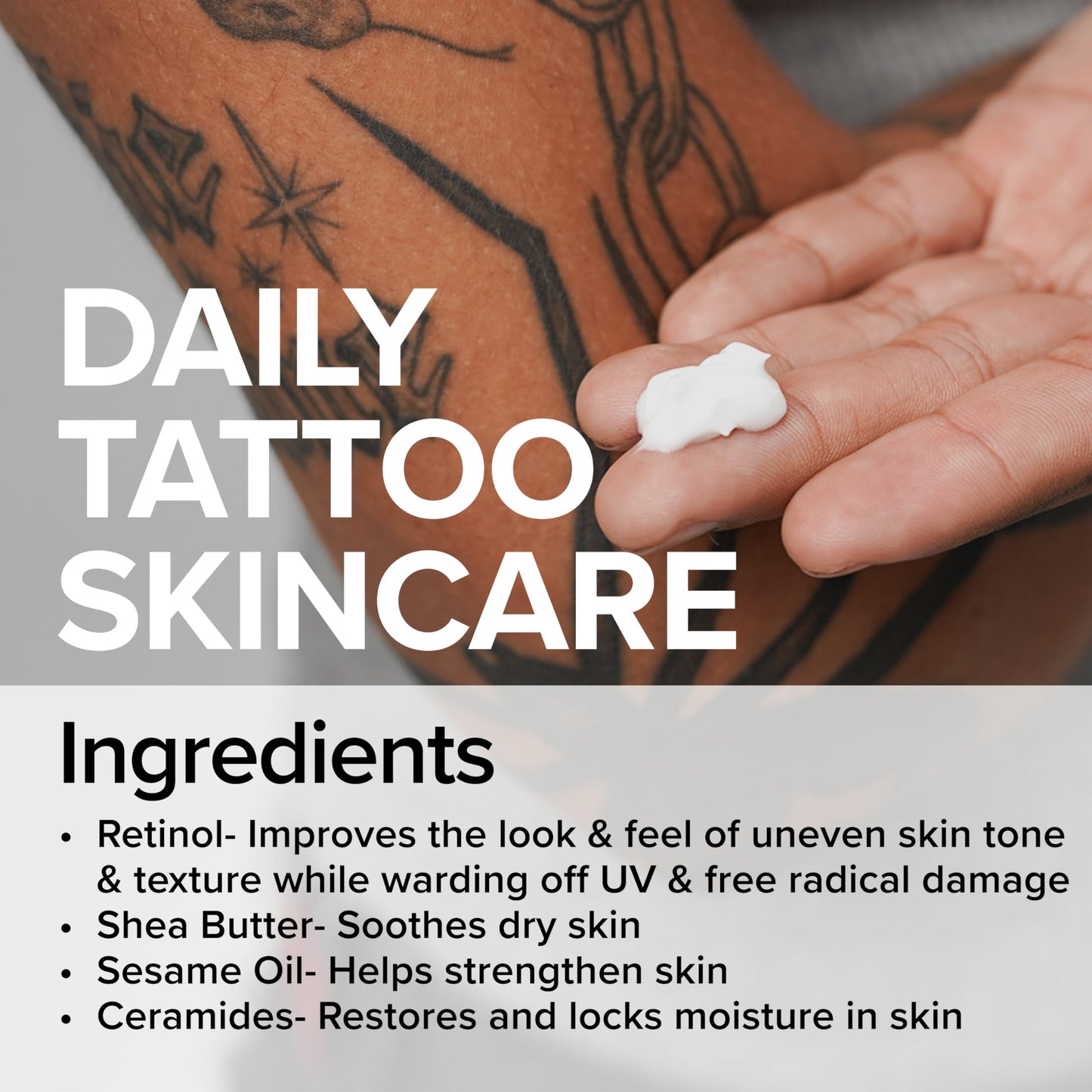 Mad Rabbit Replenish Tattoo Body Lotion – Fragrance-Free, Non-Greasy, Silicone-Free (9.5 oz)