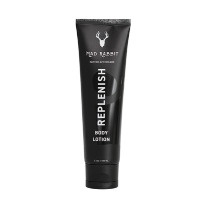 Mad Rabbit Replenish Tattoo Body Lotion – Fragrance-Free, Lightweight, Non-Greasy, Silicone-Free (3.4 oz)