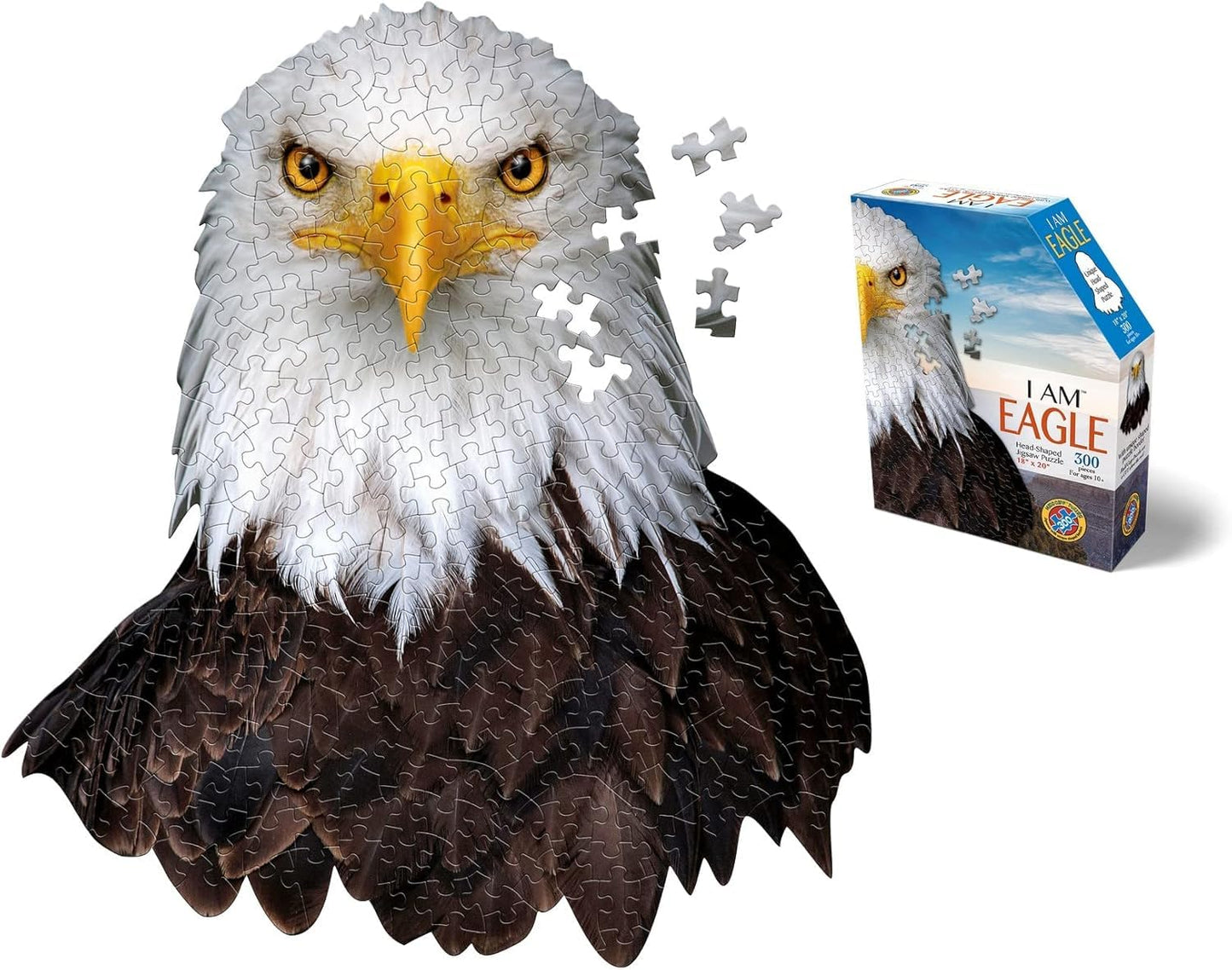 Madd Capp Puzzles - I AM Eagle (300 Pieces) | Animal Shaped Jigsaw Puzzle