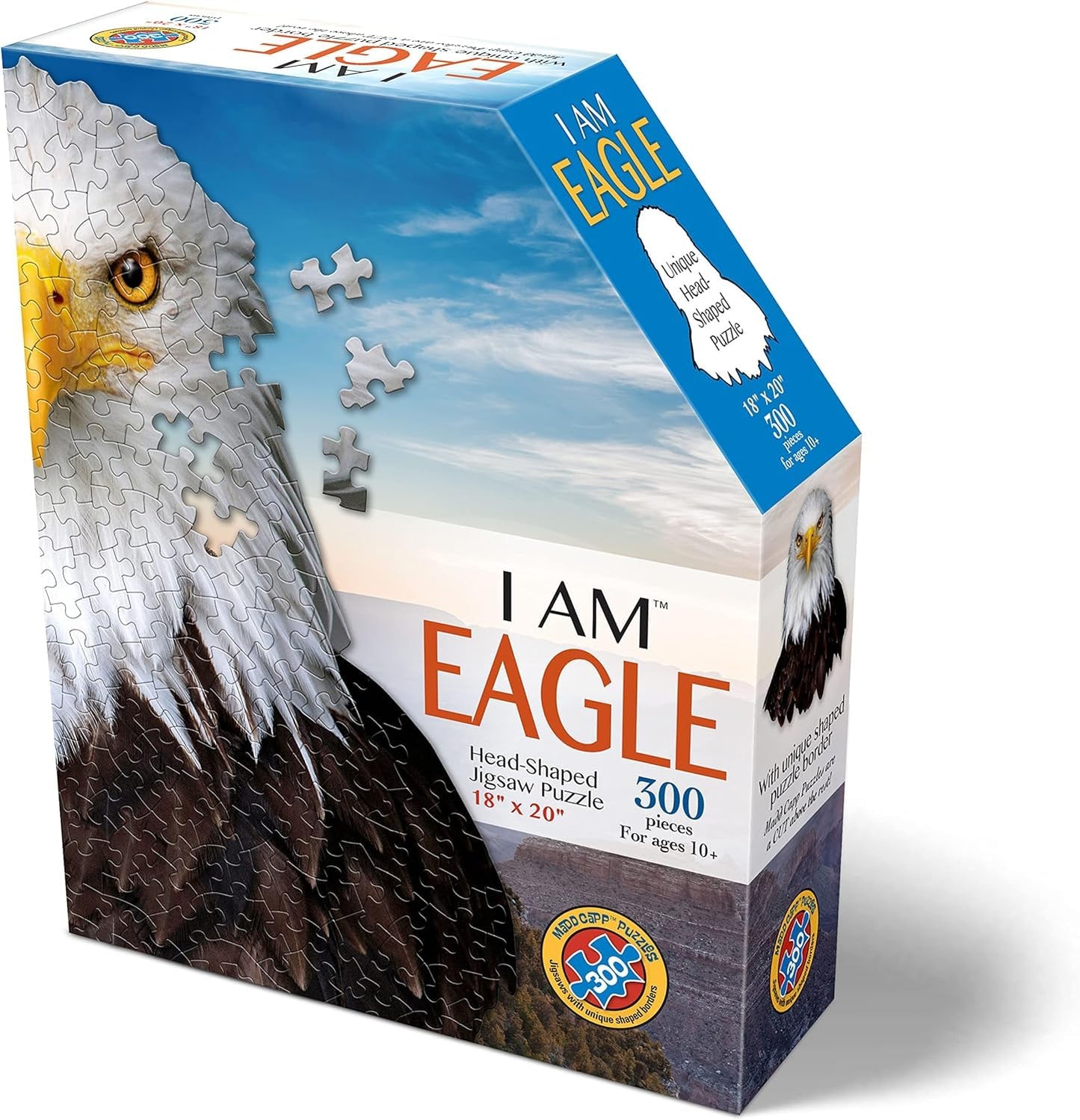 Madd Capp Puzzles - I AM Eagle (300 Pieces) | Animal Shaped Jigsaw Puzzle