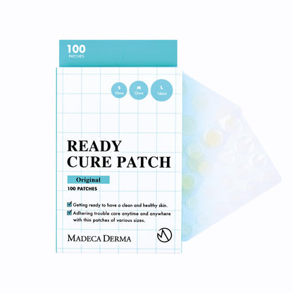 Madeca Derma Ready Cure Patch Original – Hydrocolloid Acne Patches (100 Patches, 10/12/14mm, Large Pack)
