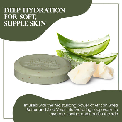 Madina African Black Soap Bar – Shea Butter & Aloe, 6-Pack (3.5 oz Each) | Gentle Hydration & Mild Exfoliation for All Skin Types