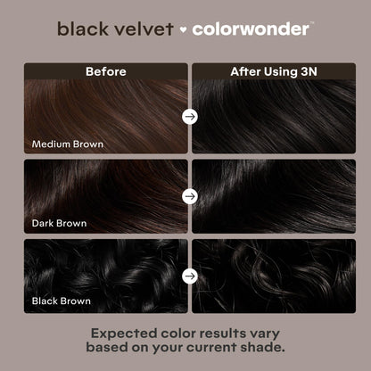Madison Reed ColorWonder Demi-Permanent Hair Color – Black Velvet (3N) – Ammonia-Free, Pack of 2