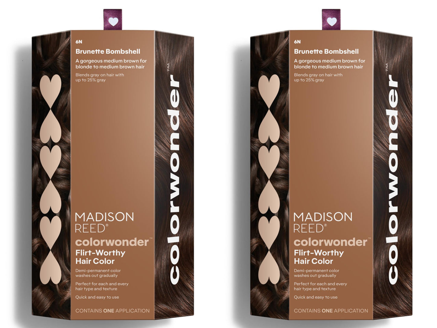 Madison Reed ColorWonder Demi-Permanent Hair Color 6N Brunette Bombshell – Ammonia-Free, Pack of 2