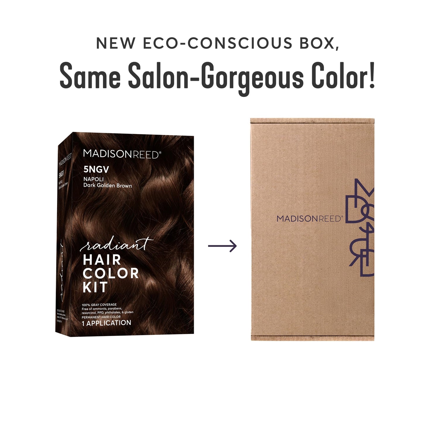 Madison Reed Radiant Hair Color Kit 5NGV Napoli Brown — Ammonia & PPD-Free, Gray Blending, 2-Pack