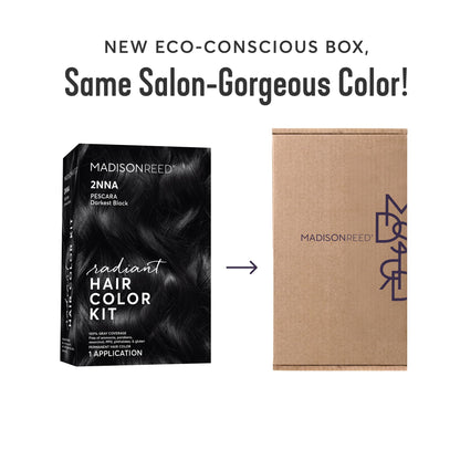 Madison Reed Radiant Hair Color Kit 2NNA Darkest Cool Black with Ash Undertones (Pescara Black) – 2 Pack | Ammonia-Free, 8-Free Formula