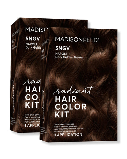 Madison Reed Radiant Hair Color Kit 5NGV Napoli Brown — Ammonia & PPD-Free, Gray Blending, 2-Pack