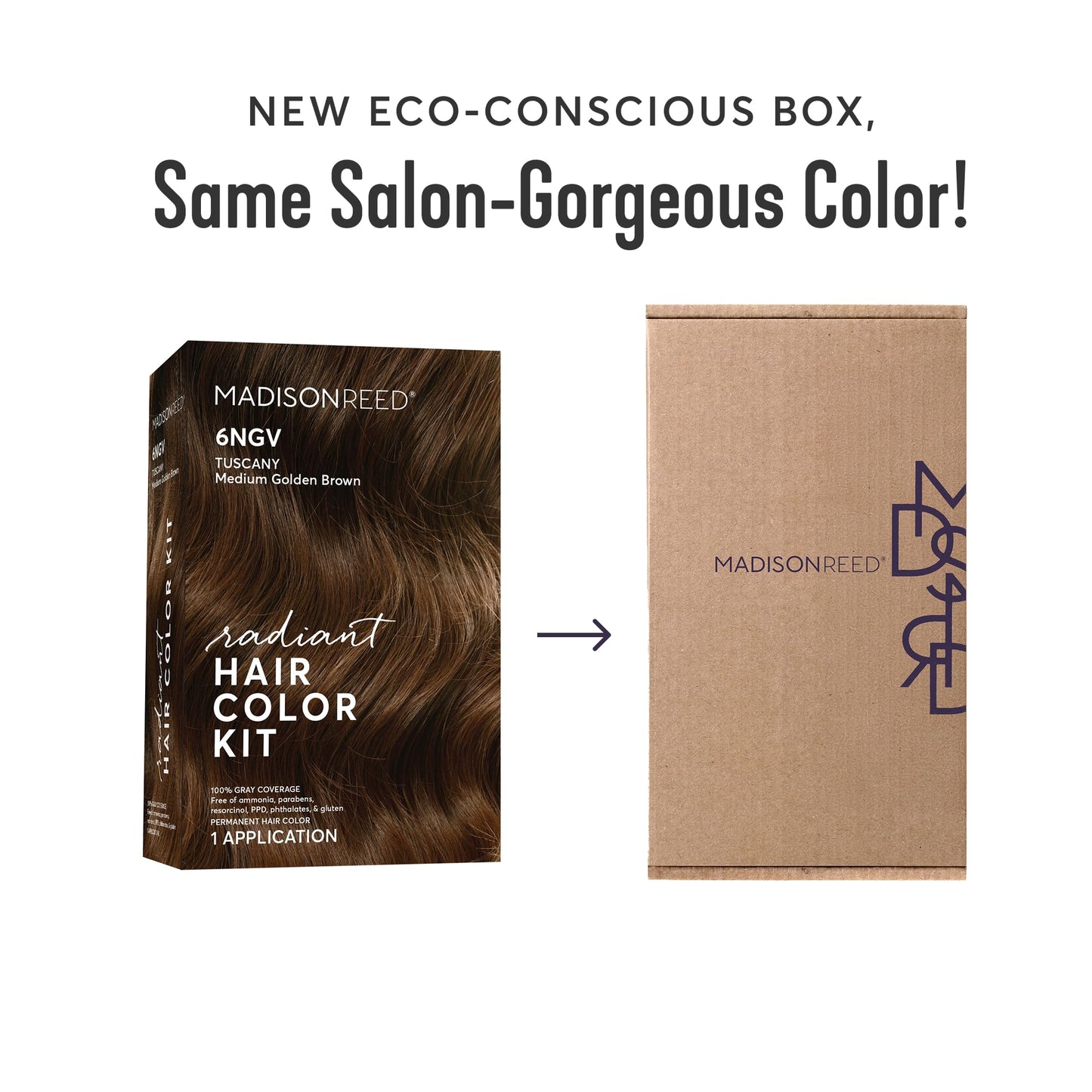 Madison Reed Radiant Hair Color Kit - 6NGV Medium Golden Brown (Tuscany Brown) – 2 Pack, PPD-Free & Ammonia-Free