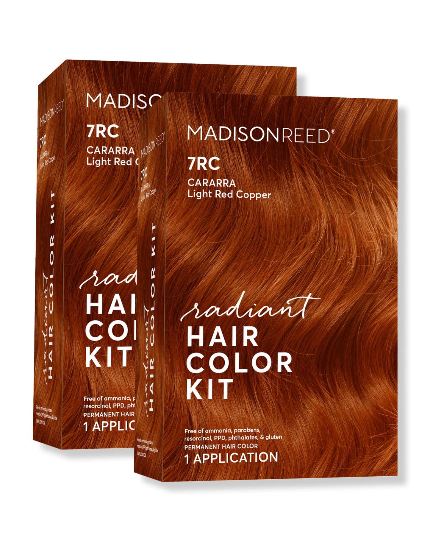 Madison Reed Radiant Color Kit 7RC Light Ginger Red with Copper Tones – Ammonia-Free, PPD-Free Permanent Dye (2 Pack)
