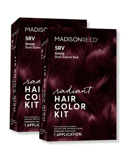 Madison Reed Radiant Hair Color Kit – 5RV Dark Garnet Red (Rimini Garnet) 2-Pack