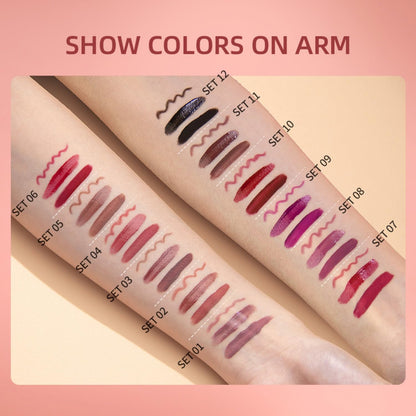 MAEPEOR All In One Lip Kit 3 in 1 Lip Liner Lip Gloss Lipstick Kit 06 Red High Heels