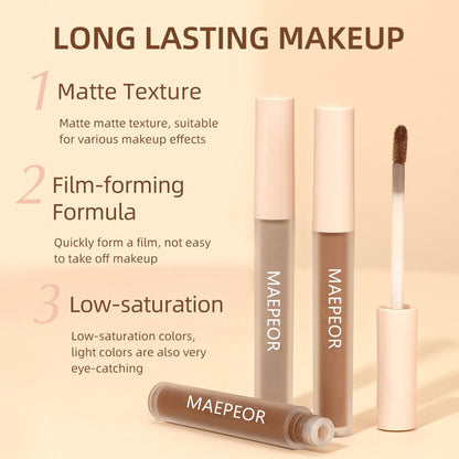 MAEPEOR Matte Liquid Eyeshadow – 8 Neutral Nude Shades | Waterproof, Long-Lasting & Lightweight