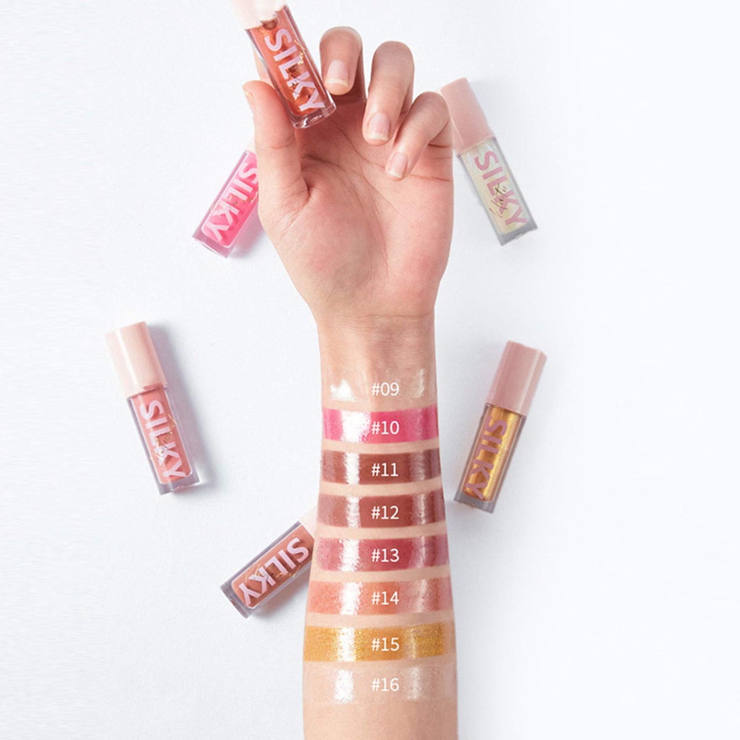MAEPEOR 8-Piece Shimmer Lip Gloss Set | Non-Sticky, Hydrating Gloss with Long-Lasting Shine