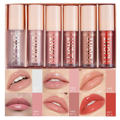 MAEPEOR Moisturizing Lipgloss Set — 6 Neutral Nude Shades for Hydrated Lips