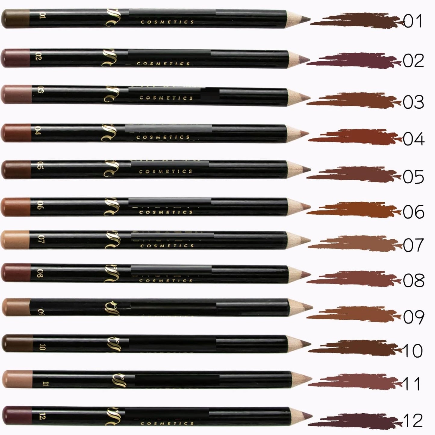 MAEPEOR Nude Lip Liner Set – 12 Highly Pigmented, Long-Lasting, Waterproof Matte Lip Liners (Color 01)