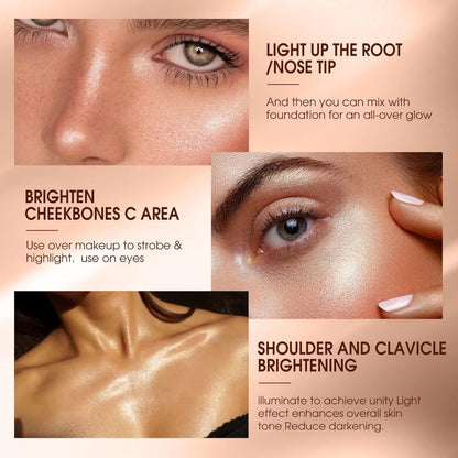MAEPEOR Shimmer Body Luminizer – 5 Colors Moisturizing Glow Illuminator for Face & Body (80ML, Silver)