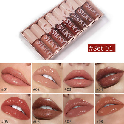 MAEPEOR Shiny Glossy Lip Gloss Set 8PCS – Non-Sticky, Hydrating, High Shine