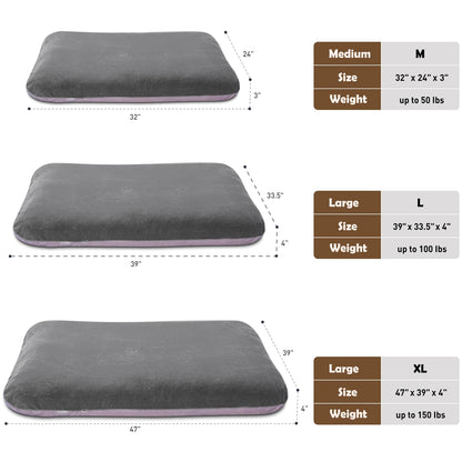 Magic Dog Super Soft Large Dog Bed – 39-Inch Orthopedic Foam Bed with Anti-Slip Bottom, Removable Washable Cover (Grey)