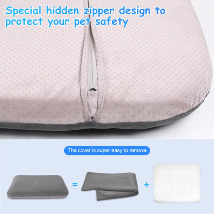 Magic Dog Super Soft Large Dog Bed – 39-Inch Orthopedic Foam Bed with Anti-Slip Bottom, Removable Washable Cover (Grey)