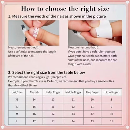 MAGLFELL Press On Nails - Medium Almond Shape Handmade Nails with Thick Acrylic & Multi-Layer Gel (Size M)