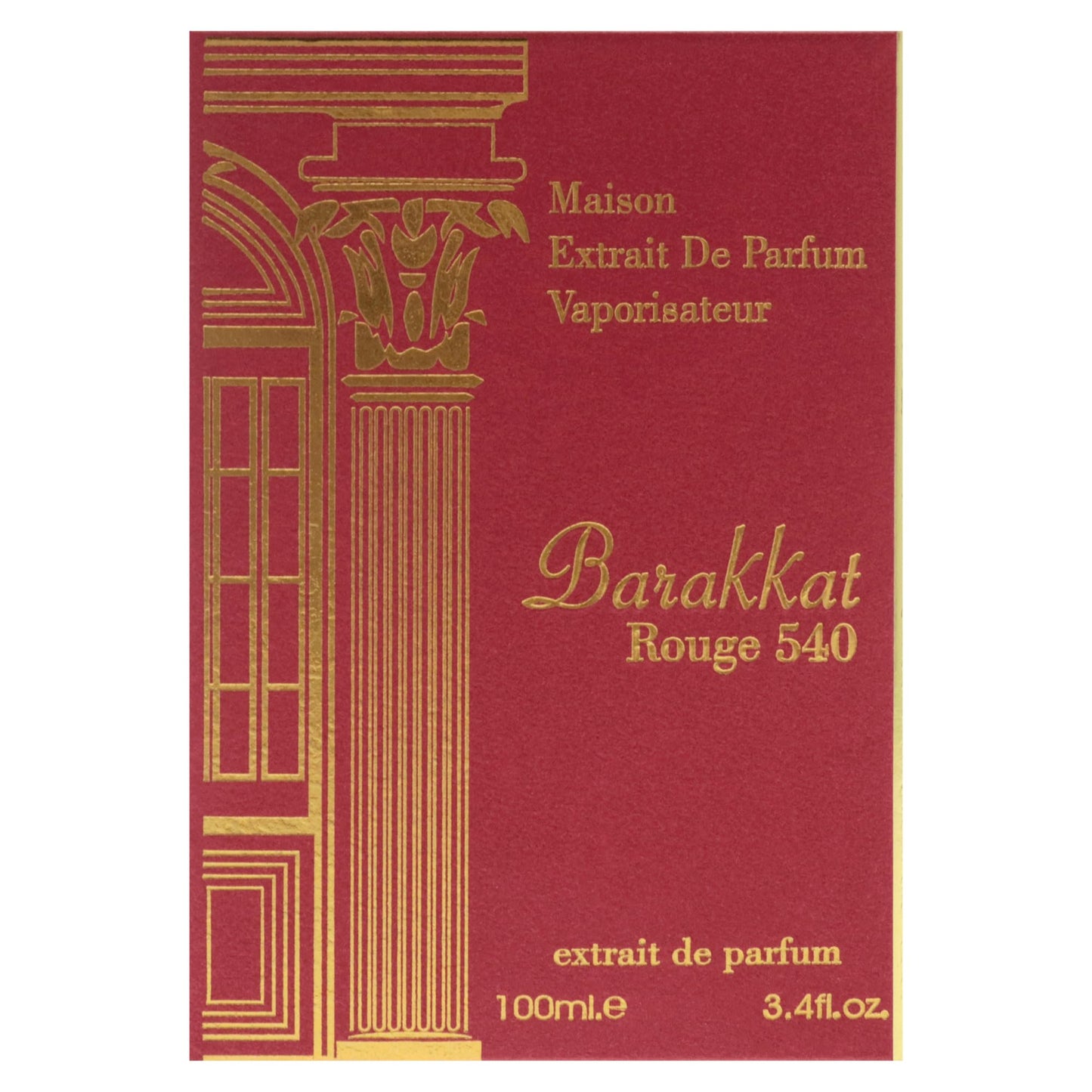 Barakkat Rouge 540 by Maison Alhambra for Women – 3.4 oz Extrait de Parfum Spray