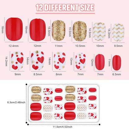 Maitys 240 Pcs Children False Nails – 10 Boxes Short Press-On Rainbow Kit