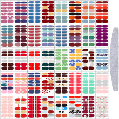 Maitys 560 Pieces Full-Wrap Nail Stickers – 40 Sheets, Flower Style