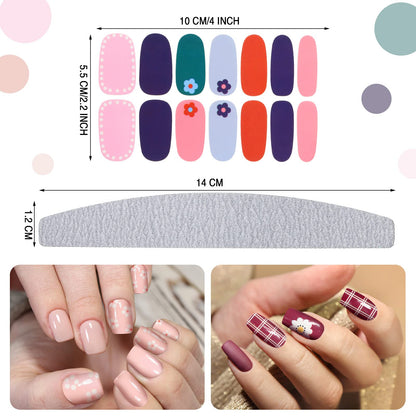 Maitys 560 Pieces Full-Wrap Nail Stickers – 40 Sheets, Flower Style